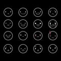 Emoticons Doodle Round Black 2