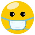 Emoticons emoji with face mask sick disease illness suffer animation green screen