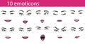 Emoticons face expressions set