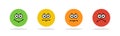 Emoticons. Feedback. Rating scale with smiles representing various emotions. Emoticon different mood. Evaluation of service. Emoji