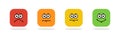 Emoticons. Feedback. Rating scale with smiles representing various emotions. Emoticon different mood. Evaluation of service. Emoji