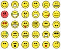 Emoticons flat collection cartoon isolated