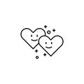 Emoticons heart friendship icon. Element of friendship icon