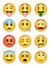 12 emoticons - pack 2 - EPS - illustrator Royalty Free Stock Photo