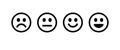 Emoticons set. Emoji faces collection. Emojis flat style. Happy and sad emoji. Line smiley face - stock vector. Royalty Free Stock Photo