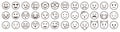Emoticons set. Emoji faces collection. Royalty Free Stock Photo