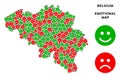 Vector Emotional Belgium Map Composition of Smileys
