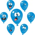 Emotion blue balloon set 003 Royalty Free Stock Photo