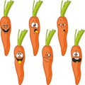 Emotion cartoon carrot vegetables set 017