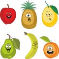 Emotion cartoon fruits set 010 Royalty Free Stock Photo