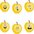 Emotion cartoon yellow apple set 018