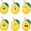 Emotion cartoon yellow lemon set 013