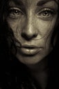 Emotion expression dark girl face Royalty Free Stock Photo