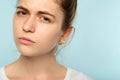 Emotion face suspicious thoughtful skeptic woman