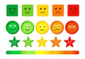 Emotion feedback scale icon bar mood set vector