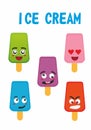 Emotion ice cream set Royalty Free Stock Photo