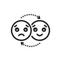 Black line icon for Emotion, affection and feeling