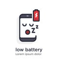 Emotion phone charging, low, wireless illustration Icon.