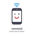 Emotion phone Wi-Fi, signal, good, starting, network, illustration Icon.