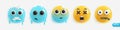 Emotion Realistic 3d Render. Set Icon Smile Emoji. Vector yellow glossy emoticons.