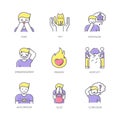 Emotion RGB color icons set Royalty Free Stock Photo