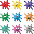 Emotion smiles cartoon blot multicolor set 005 Royalty Free Stock Photo
