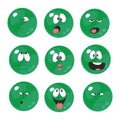 Emotion smiles green color set 006 Royalty Free Stock Photo