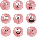 Emotion smiles pink color set 005 Royalty Free Stock Photo