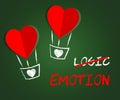 Emotion Versus Logic Hearts Illustrates The Difference Between Head And Heart - 3d Illustration Royalty Free Stock Photo