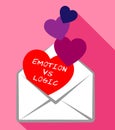 Emotion Versus Logic Hearts Illustrates The Difference Between Head And Heart - 3d Illustration Royalty Free Stock Photo