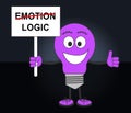 Emotion Versus Logic Sign Illustrates The Difference Between Head And Heart - 3d Illustration Royalty Free Stock Photo