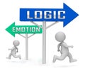 Emotion Vs Logic Sign Depicts The Logical Compared With Emotional Mind - 3d Illustration Royalty Free Stock Photo