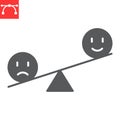 Emotional balance glyph icon