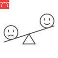 Emotional balance line icon