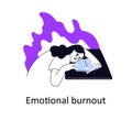 Emotional burnout, mental exhaustion, psychology problem concept. Exhausted fatigue tired depressed person in