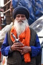 Emotional capture of an old farmer in peaceful protest in India, December 27, 2020 Royalty Free Stock Photo