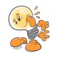 Emotional character cartoon lightbulb. Distaste.On white background Royalty Free Stock Photo