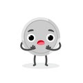 Emotional coin scared character. Funny vector cartoon money