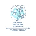 Emotional and cultural intelligence turquoise concept icon