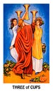 Three of Cups Tarot Card Emotional Growth and Development Celebration Weddings Toasts Friends