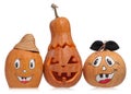 Emotional halloween pumpkins Royalty Free Stock Photo