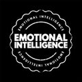 Emotional intelligence - ability to perceive, use, understand, manage, and handle emotions, text concept stamp