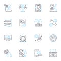 Emotional intelligence linear icons set. Empathy, Understanding, Compassion, Awareness, Perception, Insight, Intuition