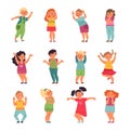 Emotional kids. Child emotions, funny sad happy kid. Cartoon frustrated boy girl, crying smiling cute preschool people