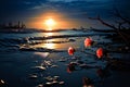 Emotional landscape Heartbreak symbolized on a moonlit, desolate beach