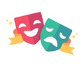 emotional mask Showing drama and comedy movies. Psychological status of patients with bipolar disorder