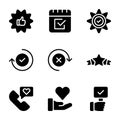 Emotional Opinion and Checklist Solid Icons Pack