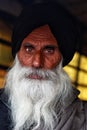 Close up of an old farmer in peaceful protest in India, December 27, 2020 Royalty Free Stock Photo