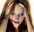 Emotional portrait of depression woman