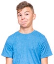 Emotional portrait of teen boy Royalty Free Stock Photo